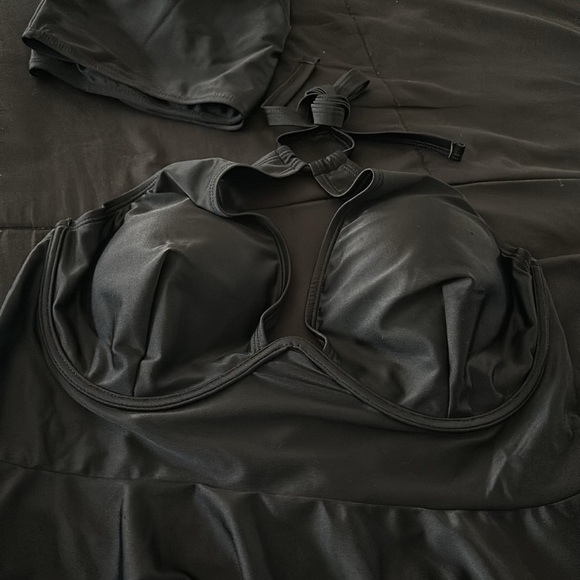 Plus Size Halter Neck Swim Dress - Picture 6 of 7